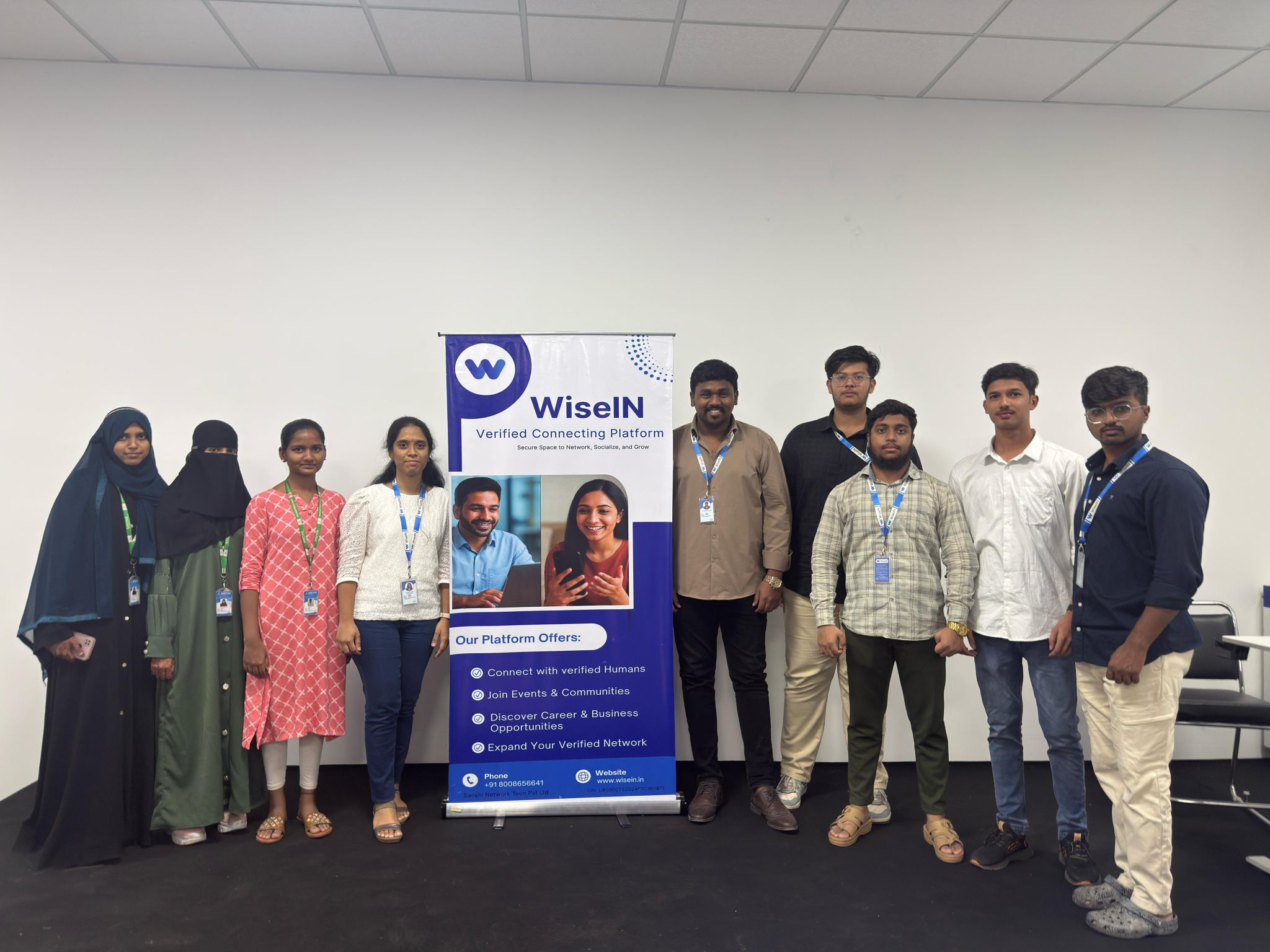 Team collaborating in a modern office space